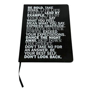 Eccolo Be Bold Black Hardcover Lined Notebook Journal Planner 8"x10" New